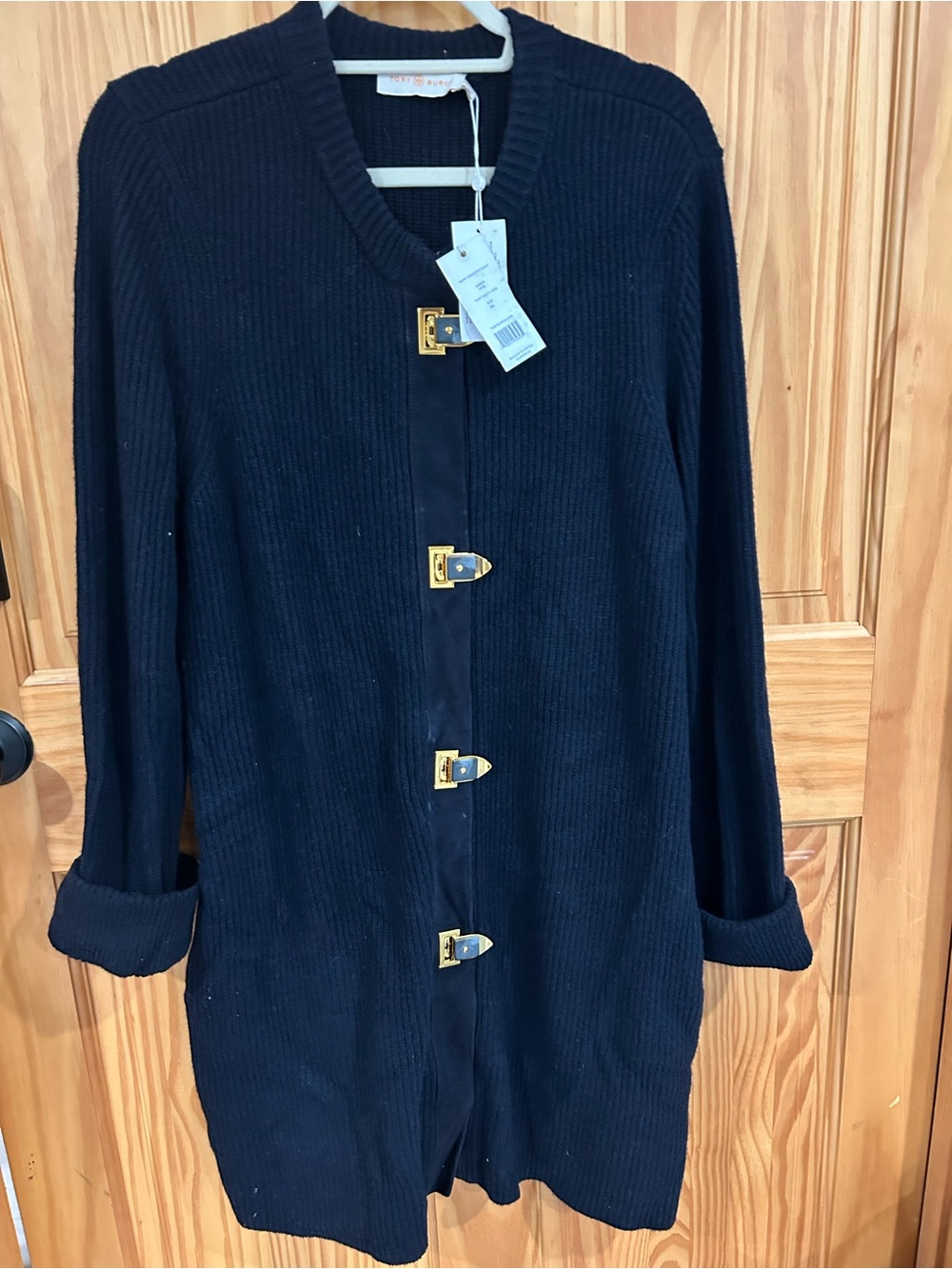 Tory Burch Rory Sweater blazer with Gold & marble Accents